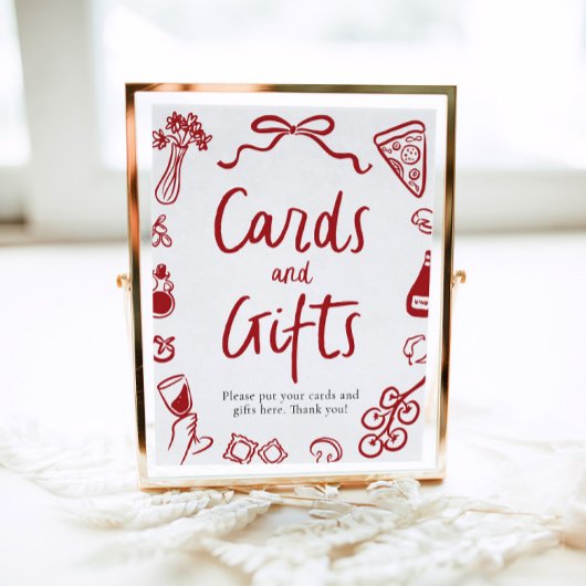 Moderne italienische Pizzakarte und Geschenke Poster