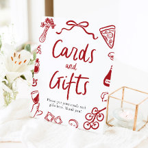 Moderne italienische Pizzakarte und Geschenke