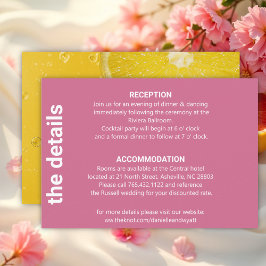 Moderne italienische Sommer-Hochzeitdetails Begleitkarte