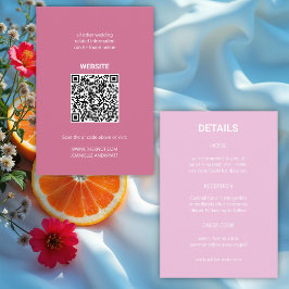 Moderne italienische Sommer-Hochzeitdetails QR-Cod Begleitkarte