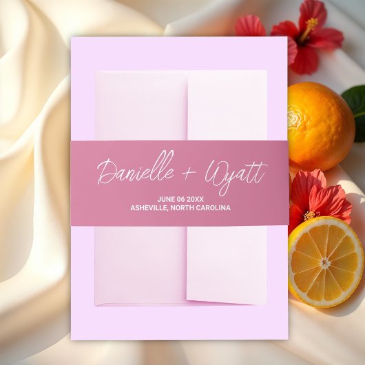 Moderne italienische Sommerhochzeit Einladungsbanderole