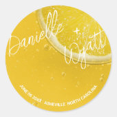 Moderne italienische Sommerhochzeit Runder Aufkleber (Vorderseite)