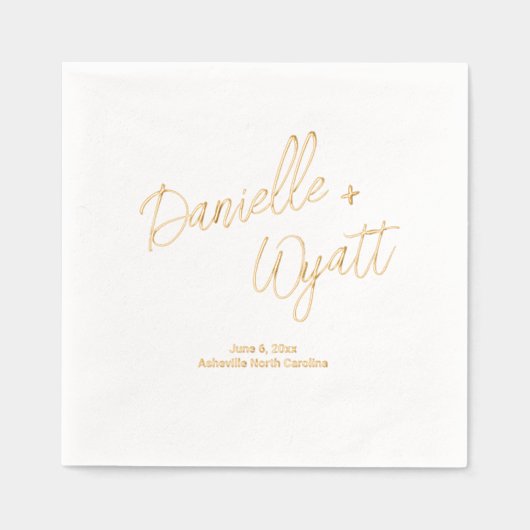 Moderne italienische Sommerhochzeit Servietten Mit Folie (Vorderseite)