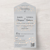 Moderne Ivory-Blush Romantische Perlmutt - Neutral All In One Einladung (Innen)