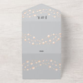 Moderne Ivory-Blush Romantische Perlmutt - Neutral All In One Einladung (Außenbereich)