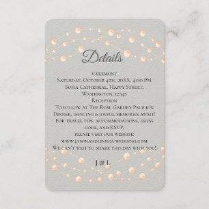 Moderne Ivory-Blush Romantische Perlmutt - Neutral Begleitkarte