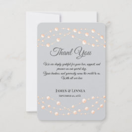 Moderne Ivory-Blush Romantische Perlmutt - Neutral Dankeskarte