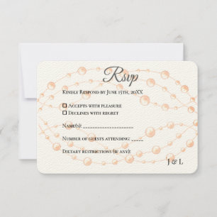 Moderne Ivory-Blush Romantische Perlmutt - Neutral RSVP Karte