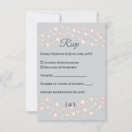Moderne Ivory-Blush Romantische Perlmutt - Neutral RSVP Karte