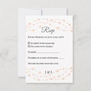 Moderne Ivory-Blush Romantische Perlmutt - Neutral RSVP Karte