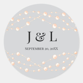 Moderne Ivory-Blush Romantische Perlmutt - Neutral Runder Aufkleber