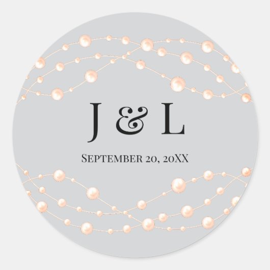 Moderne Ivory-Blush Romantische Perlmutt - Neutral Runder Aufkleber (Vorderseite)