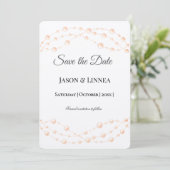 Moderne Ivory-Blush Romantische Perlmutt - Neutral Save The Date (Stehend Vorderseite)