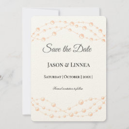 Moderne Ivory-Blush Romantische Perlmutt - Neutral Save The Date