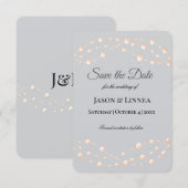 Moderne Ivory-Blush Romantische Perlmutt - Neutral Save The Date (Vorne/Hinten)