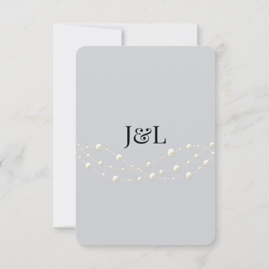 Moderne Ivory-Blush Romantische Perlmutt - Neutral Save The Date (Rückseite)