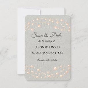 Moderne Ivory-Blush Romantische Perlmutt - Neutral Save The Date