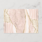 Moderne Ivory Gold Agate Hochzeitdetails Begleitkarte (Rückseite)