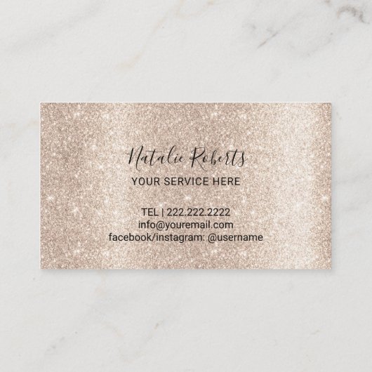 Moderne Ivory Gold Glitzer Beauty Salon Wellness-C Treuekarte (Rückseite)