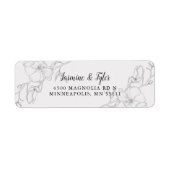 Moderne Ivory Magnolia Blume Rücksendeadresse (Vorne)