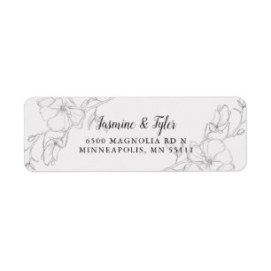 Moderne Ivory Magnolia Blume Rücksendeadresse