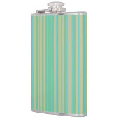 Moderne Jade Green Strip Vinyl Wrapped Flask, 8oz Flachmann (Links)