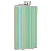 Moderne Jade Green Strip Vinyl Wrapped Flask, 8oz Flachmann (Rechts)