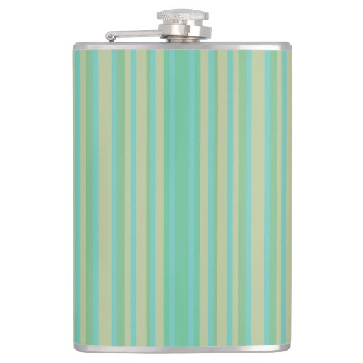 Moderne Jade Green Strip Vinyl Wrapped Flask, 8oz Flachmann (Vorderseite)