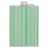 Moderne Jade Green Strip Vinyl Wrapped Flask, 8oz Flachmann (Rückseite)