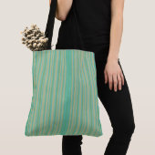 Moderne Jade Green Striped All-over-Print Tote-Tas Tasche (Von Nahem)