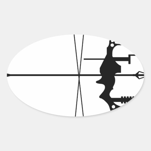 Moderne Jagdbows und -pfeile Ovaler Aufkleber (Vorderseite)