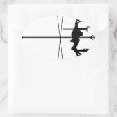 Moderne Jagdbows und -pfeile Ovaler Aufkleber (Tasche)
