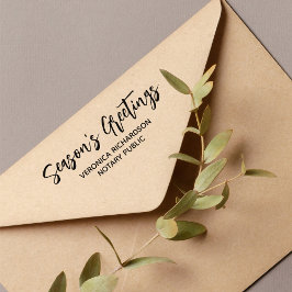 Moderne Jahreszeit Grüße Notar Name Urlaub Permastempel