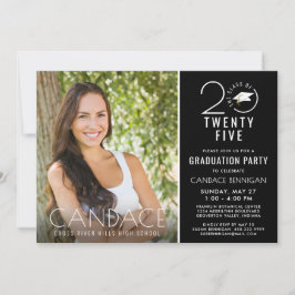 Moderne Jahrtypografie Foto Grad Cap Einladung