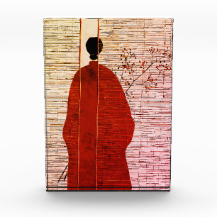 Moderne japanisch inspirierte Silhouette mit Beere Fotoblock