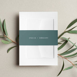 Moderne Jasper Green Wedding Einladungsbanderole
