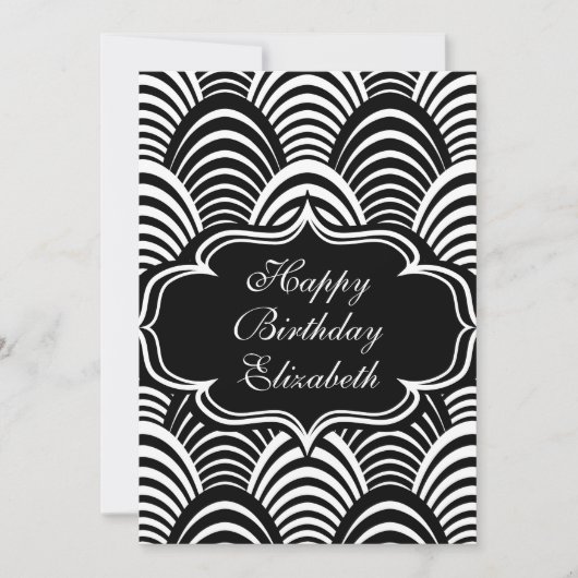 Moderne Jazz-Ära Elegant Black and White 1920s Einladung (Vorderseite)