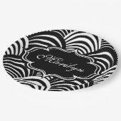 Moderne Jazz-Ära Elegant Black and White 1920s Pappteller (Schrägansicht)