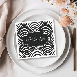 Moderne Jazz-Ära Elegant Black and White 1920s Serviette