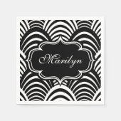 Moderne Jazz-Ära Elegant Black and White 1920s Serviette (Vorderseite)