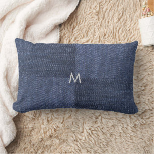 Moderne Jeans mit blauen Jeans mit Monogramm Lendenkissen