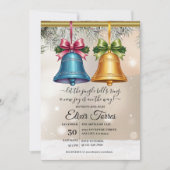 Moderne Jingle Bells Christmas Ornament Baby Showe Einladung (Vorderseite)