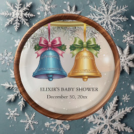 Moderne Jingle Bells Christmas Ornament Baby Showe Pappteller