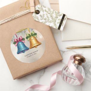 Moderne Jingle Bells Christmas Ornament Baby Showe Runder Aufkleber