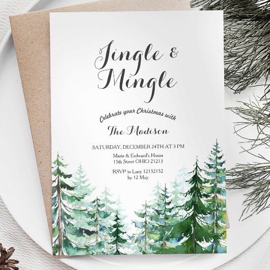 Moderne Jingle & Mingle Weihnachten-Party Einladun Einladung