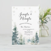 Moderne Jingle & Mingle Winter Party Einladung (Stehend Vorderseite)