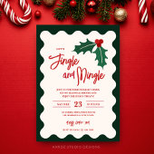 Moderne Jingle und Mingle Holiday Party Einladung