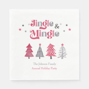 Moderne Jingle und Mingle-Weihnachtsfeier Serviette