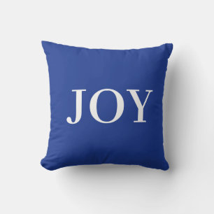 Moderne Joy-Kaligrafie auf Blau Kissen