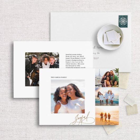Moderne Joy Multi-Foto Ferienkarte Feiertagskarte